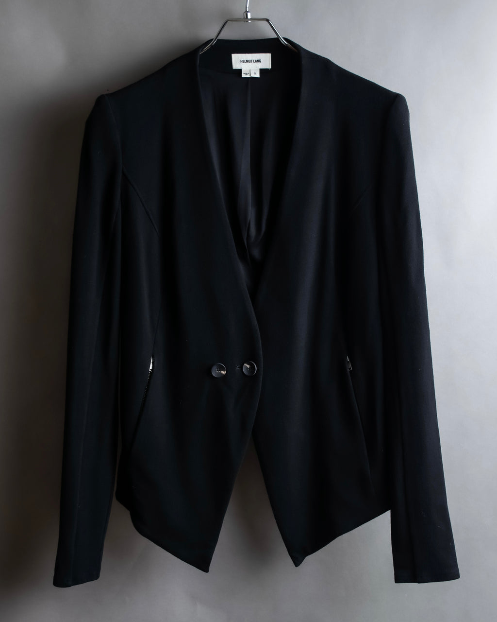 "HELMUT LANG" Zipper design sharp angle cutaway jacket