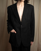 "HERMES" 90's Elegantly relaxed cotton linen tailored jacket