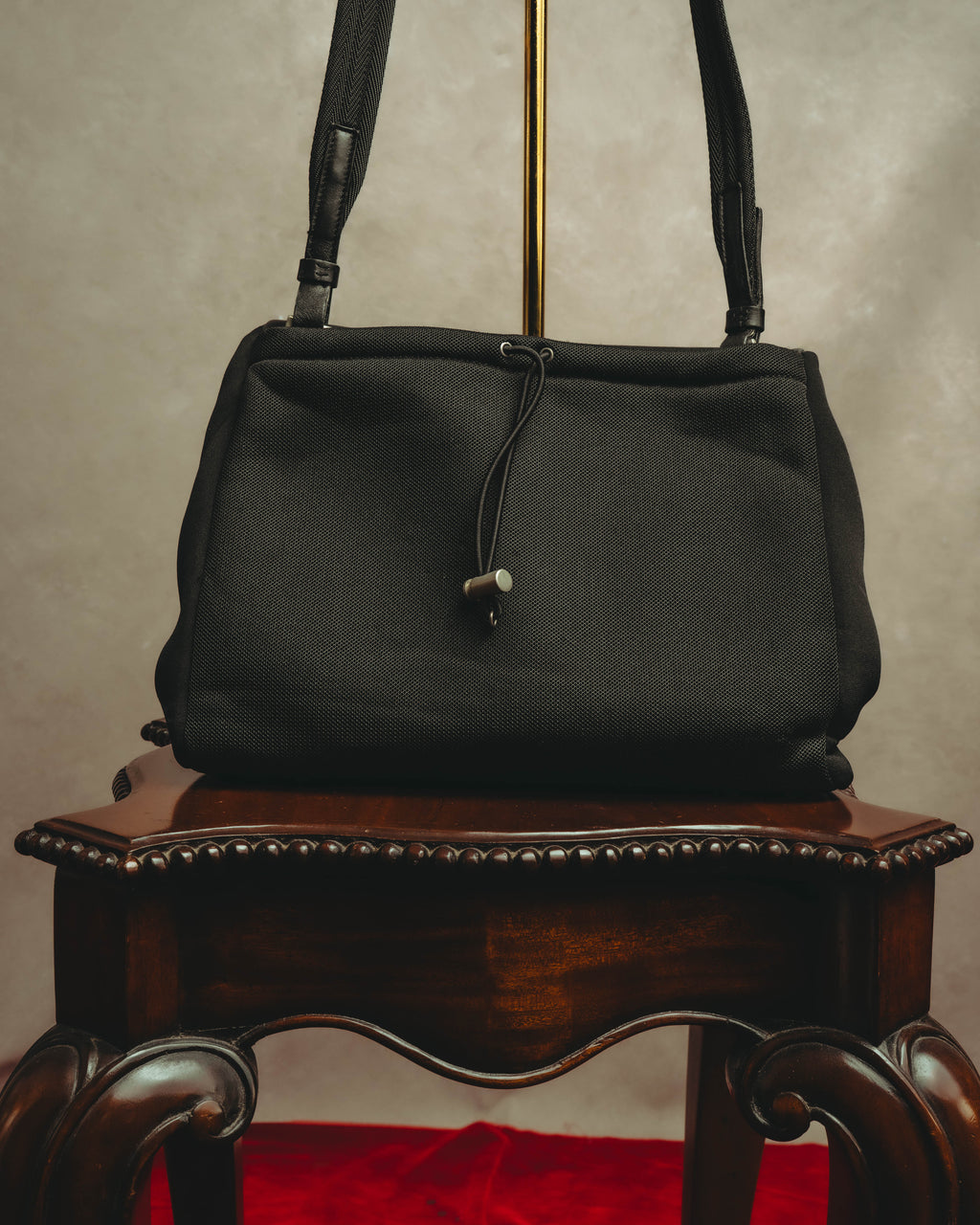 “PRADA” 90’s-00’s Nylon and leather flap messenger bag