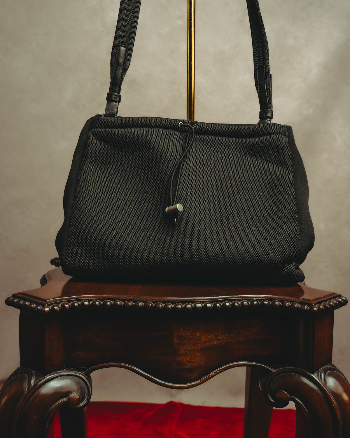 “PRADA” 90’s-00’s Nylon and leather flap messenger bag