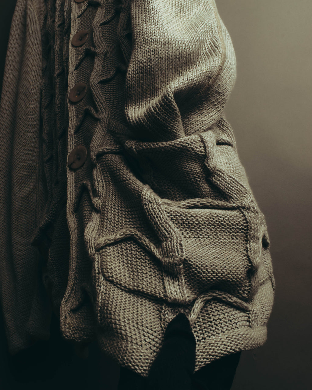 "ARMANI COLLEZIONI" 00's-10's Textured linen knit cardigan