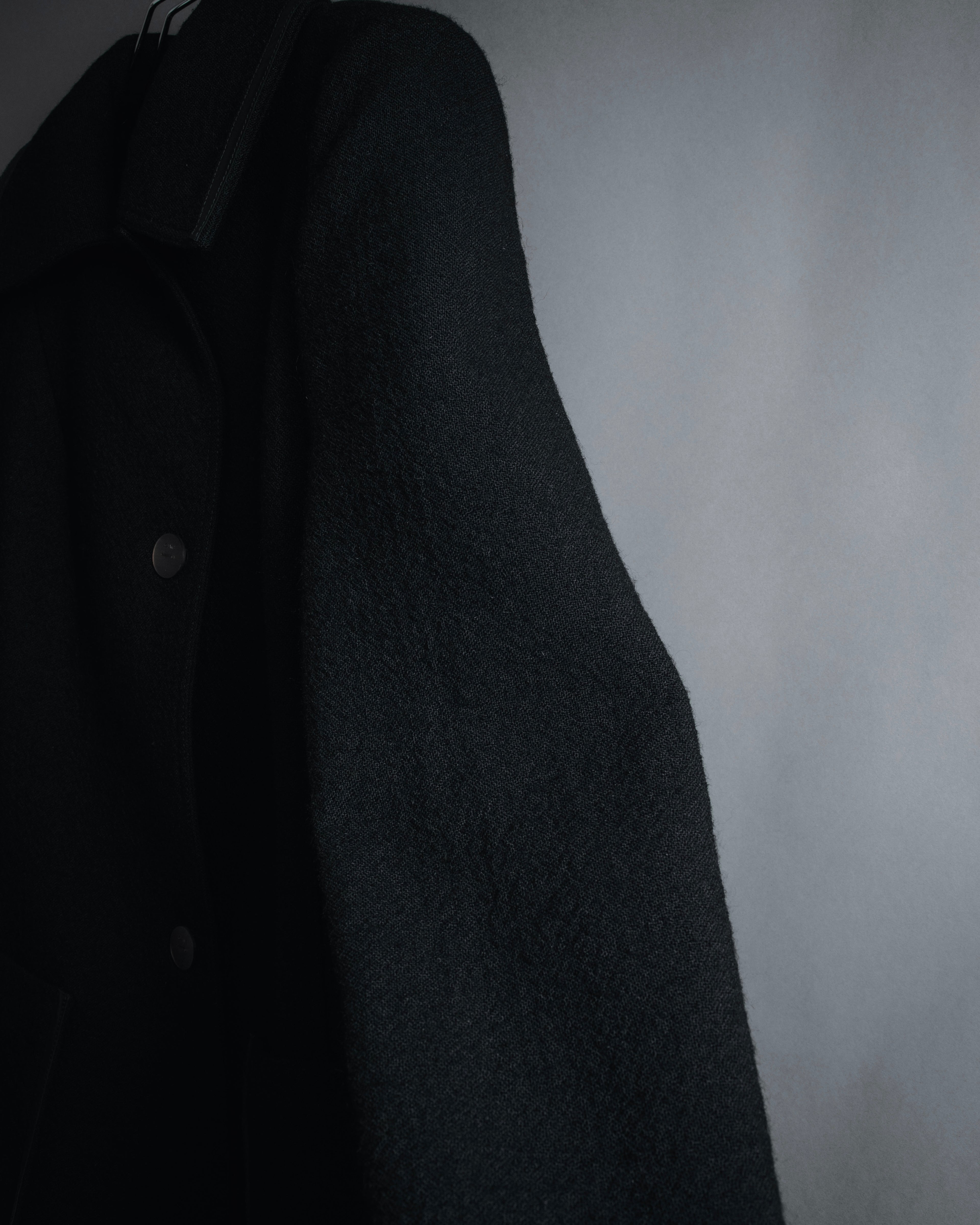 –SPECIALS– "LOEWE" 2017-2018 Minimal a-line calfskin piping coat