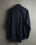 "GIANNI VERSACE" 80's-90's Dark jacquard long sleeve shirt