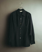 “COMME des GARCONS” Late 80’s-early 90’s silk tucked black shirt