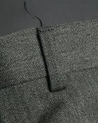 "YVES SAINT LAURENT" Deep pleat tapered wool slacks