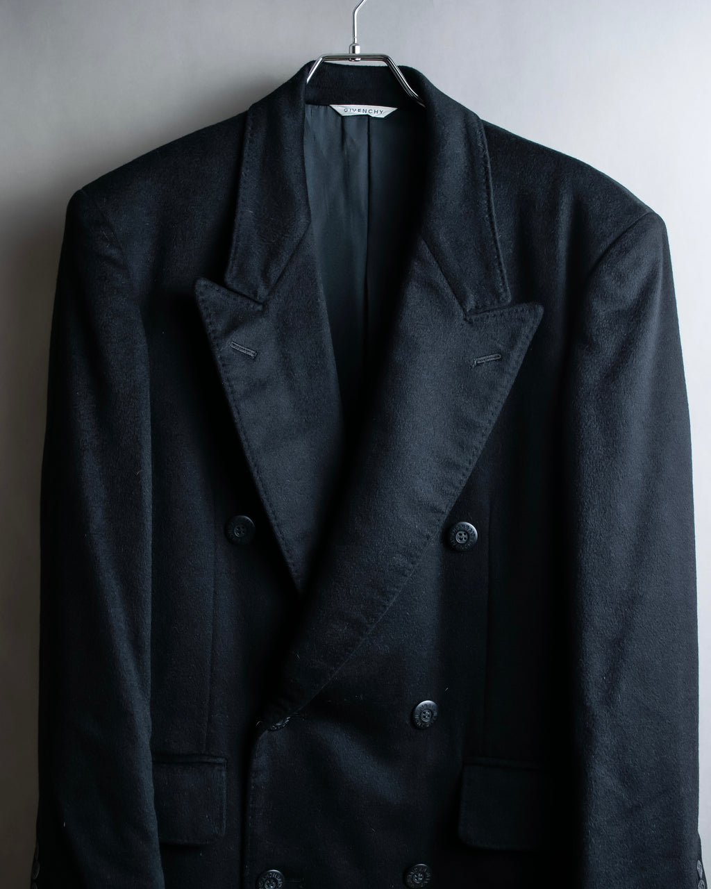 "MONSIEUR GIVENCHY" Double-breasted cashmere blend chesterfield coat