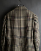 "BURBERRYS" Windowpane pattern tweed tailored jacket