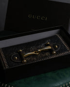 "GUCCI" GG mark embossed leather horsebit long wallet