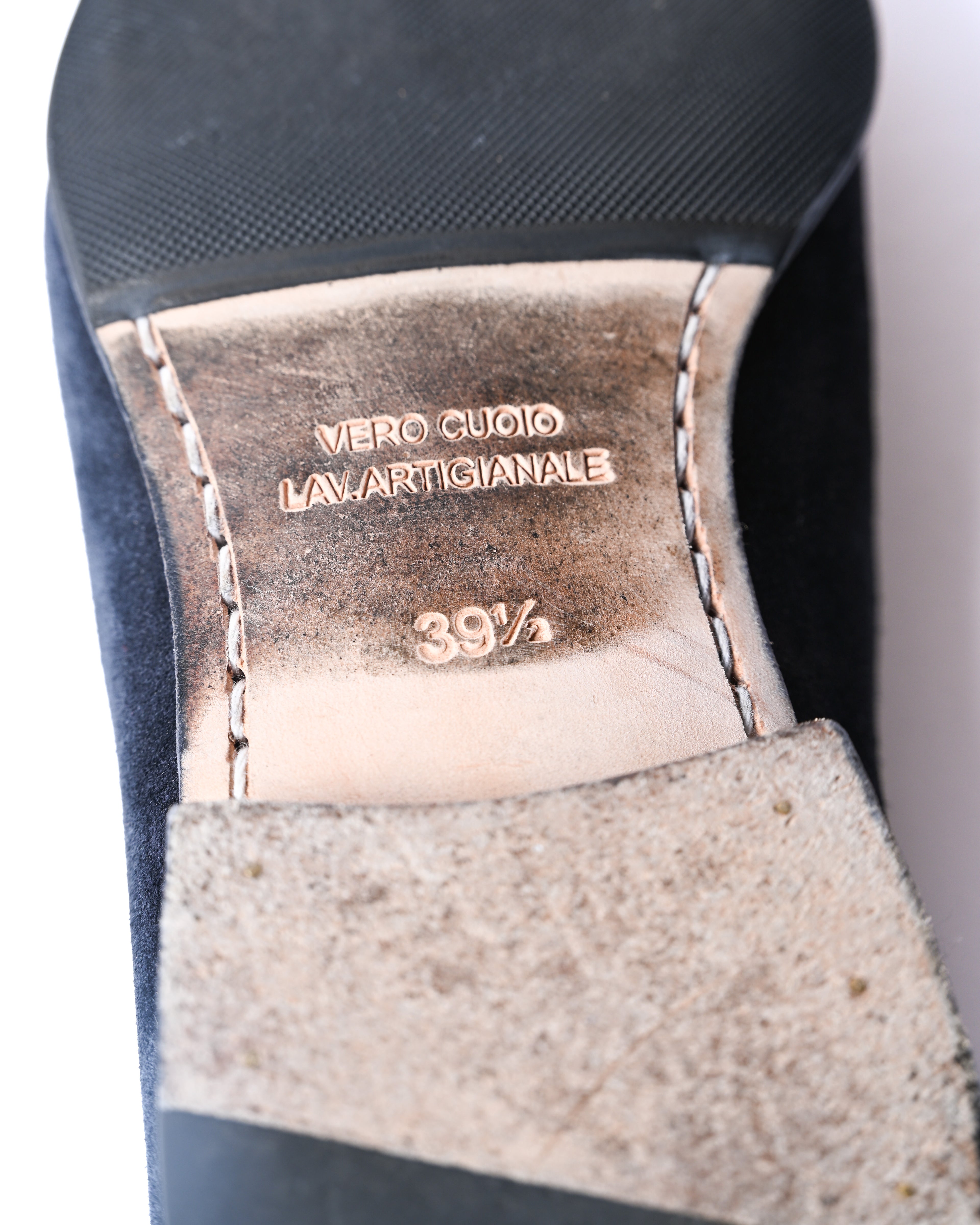 POLPETTA × Brilla per il gusto/ “ PASSO” Suede Tassel Loafers Navy