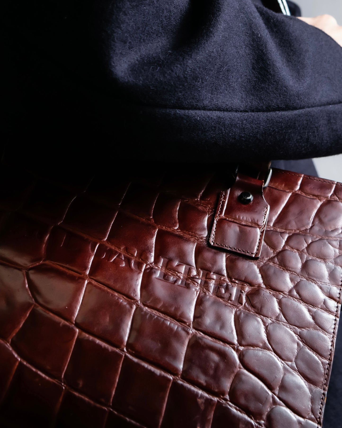 “Jean Paul Gautier” Crocodile-embossed business bag