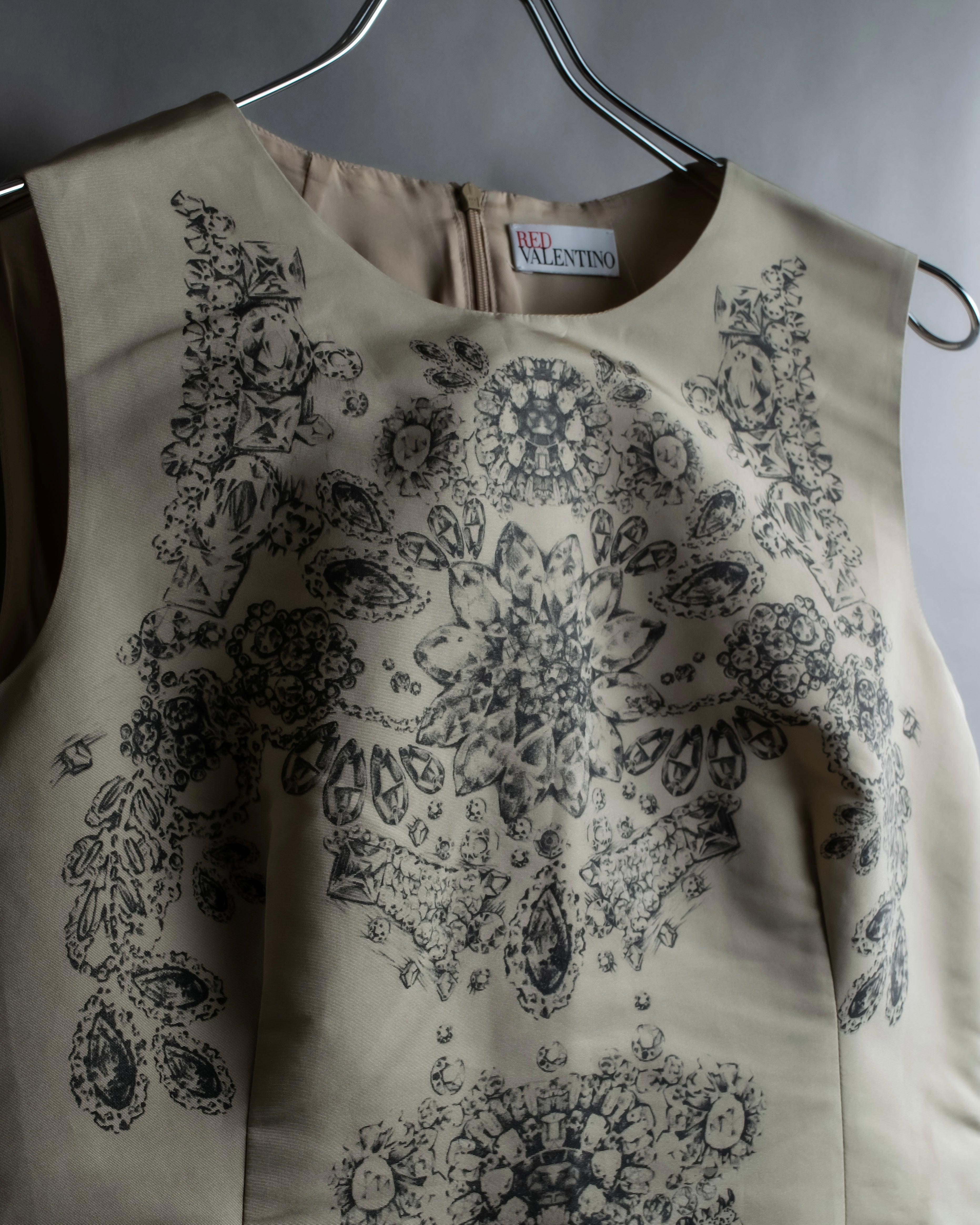 "RED VALENTINO" Baroque print sleeveless dress