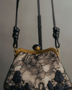 -SPECIAL- “VALENTINO GARAVANI” 2014-2016 lace embellished fringe frame bag