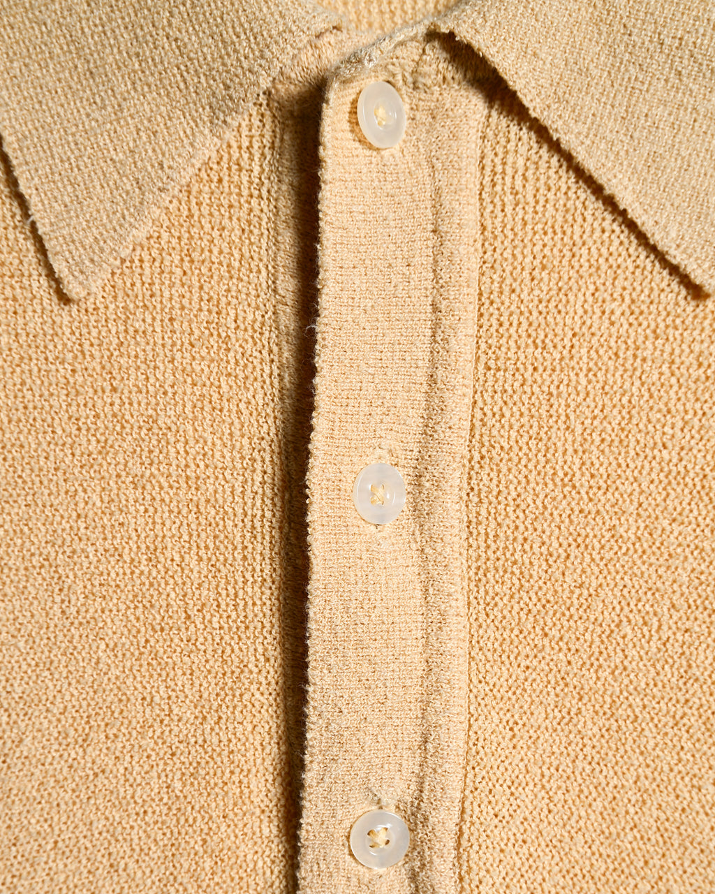 VINTAGE/ Relax Sized Summer Knit Polo Shirt Yellow