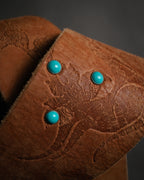 "DIESEL" 00’s Turquoise-studded embossed suede belt