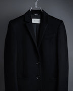 "GUCCI" Michele period solid black wool tailored coat