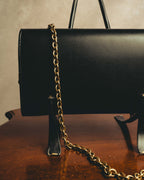 -SPECIAL- “Saint Laurent” 20’s Le Maillon smooth leather chain wallet