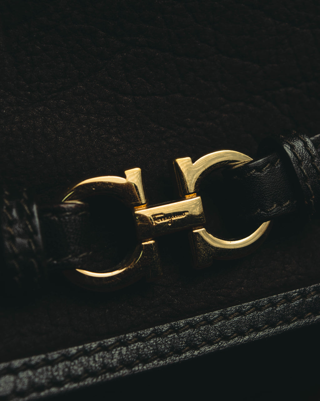 "Salvatore Ferragamo" 00's-10's Gancini leather shoulder bag