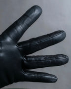 "Marie Claire" Carefully stitched logo engraved leather gloves