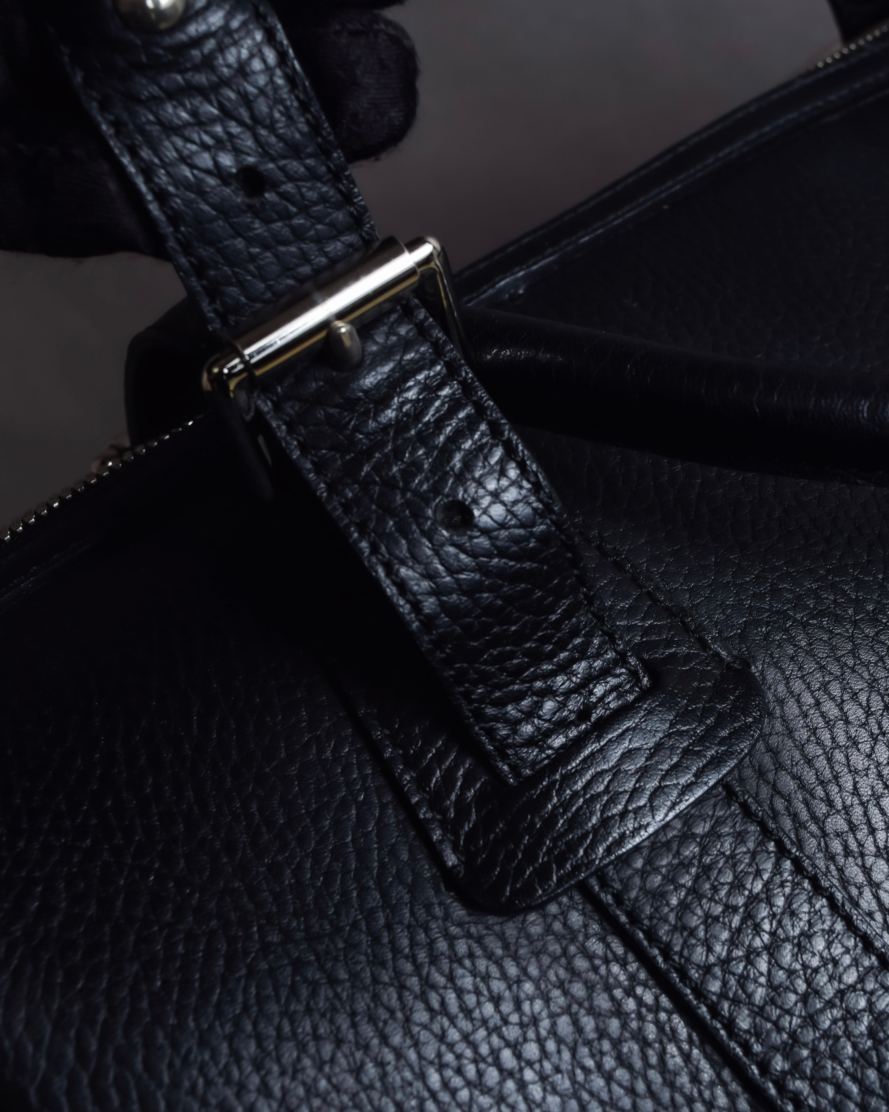 "BURBERRY" Refined design mini Boston leather bag