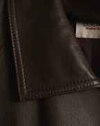 -SPECIAL- "LOEWE" 80’s Military detail stencil leather coat