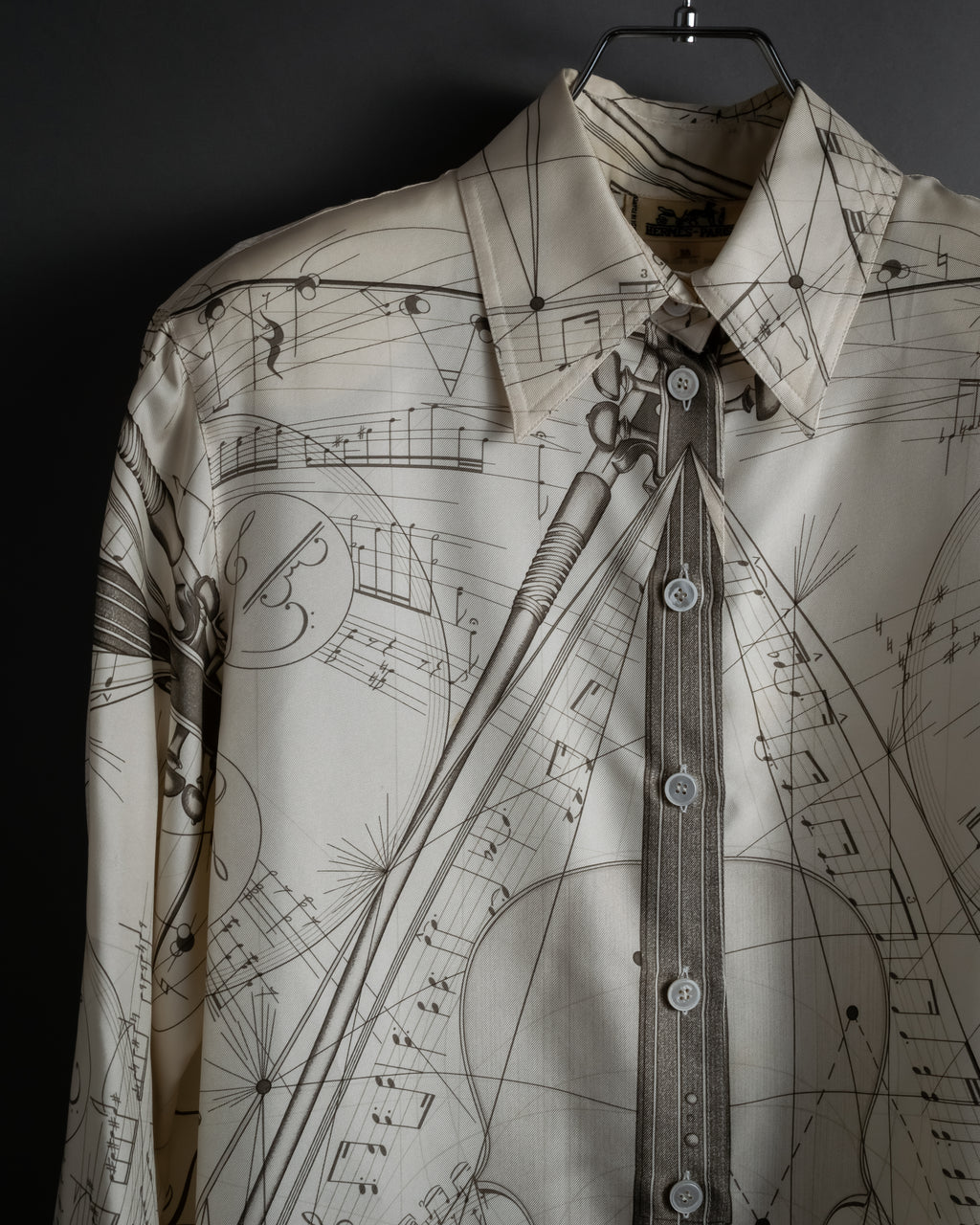 -SPECIAL- "HERMES" 00's Jean-Paul Gaultier Era Silk Twill Shirt "La Musique des Sphères