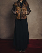 -SPECIAL- “Rick Owens” 00’s Washed lamb leather rib sleeve jacket