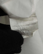 "CHANEL" Gold button design pleated white shirt