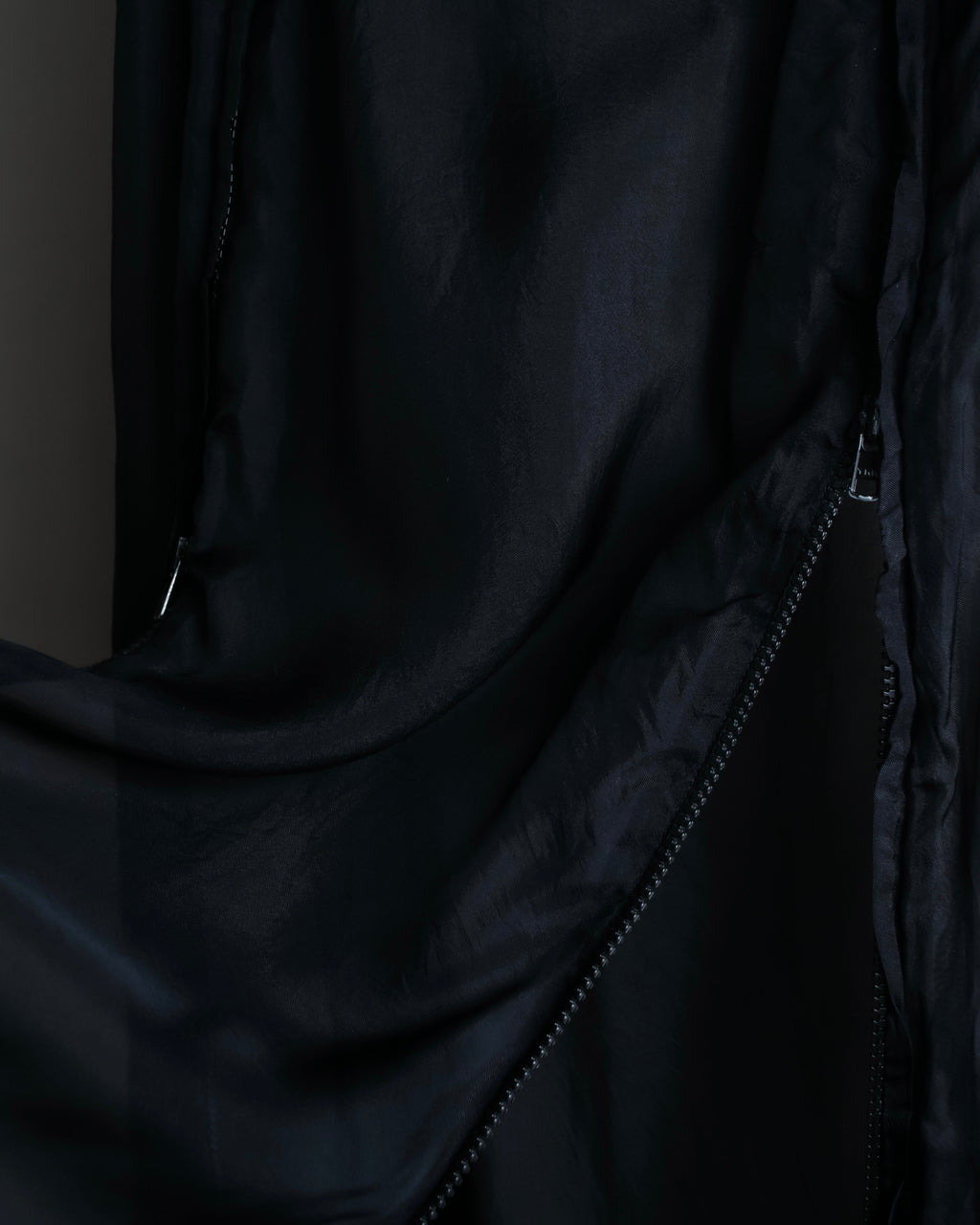 "YOHJI YAMAMOTO" 1996SS Double zipper design sheer rayon flare skirt