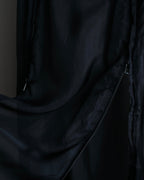 "YOHJI YAMAMOTO" 1996SS Double zipper design sheer rayon flare skirt