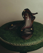 "CHANEL" 90's-00's Bow leather ankle strap sandals