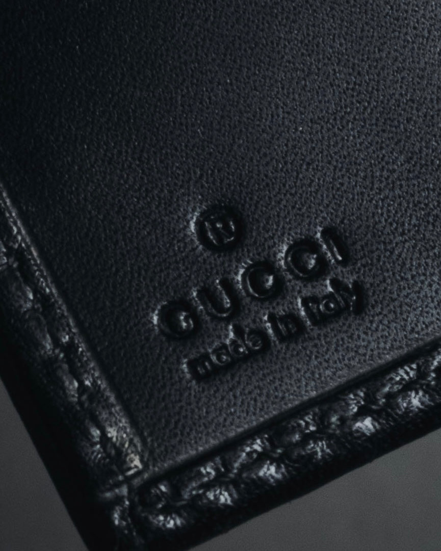 "GUCCI" Mid 00’s wood-lock leather long wallet