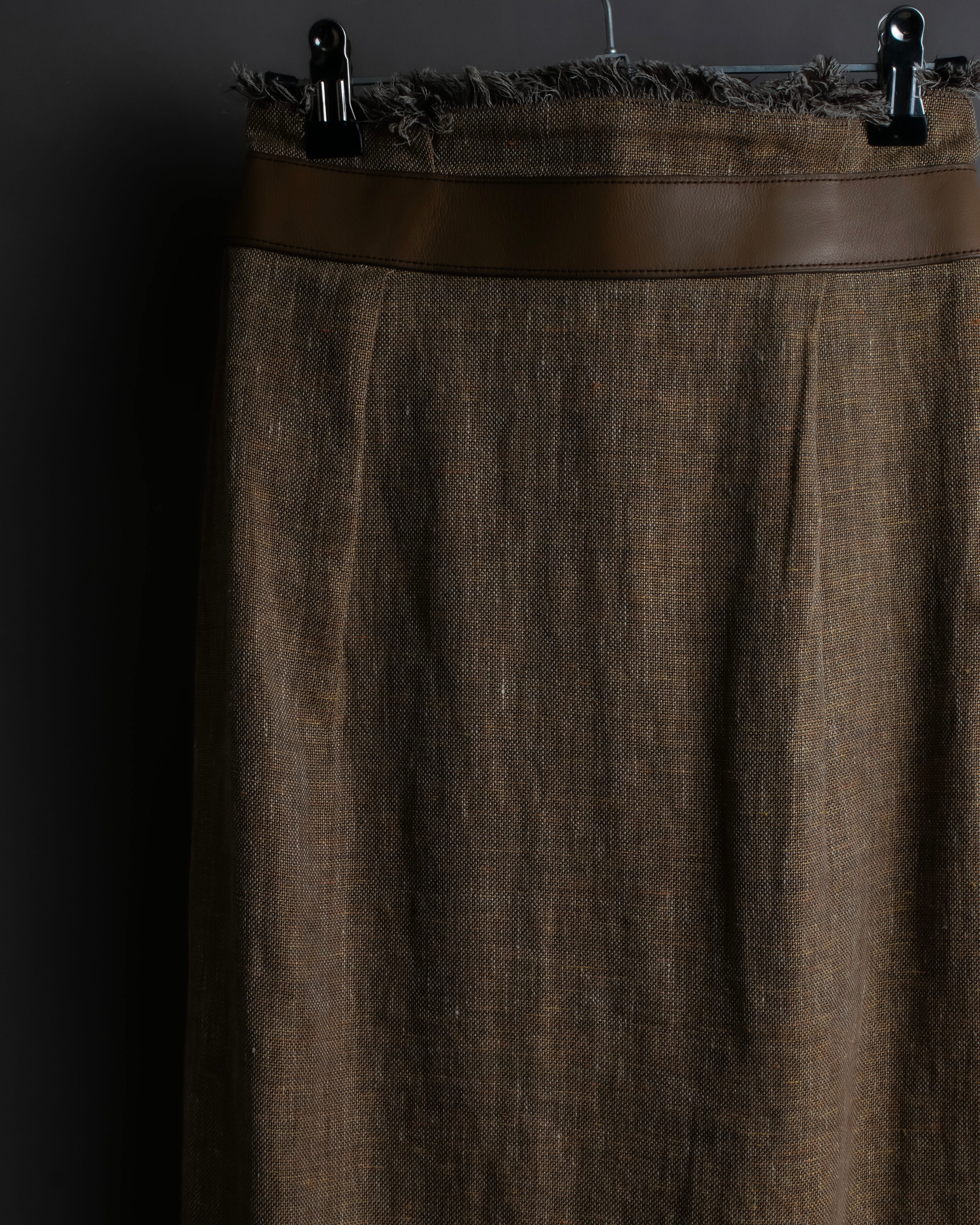 "HERMES" Gaultier period fringe design wrap skirt