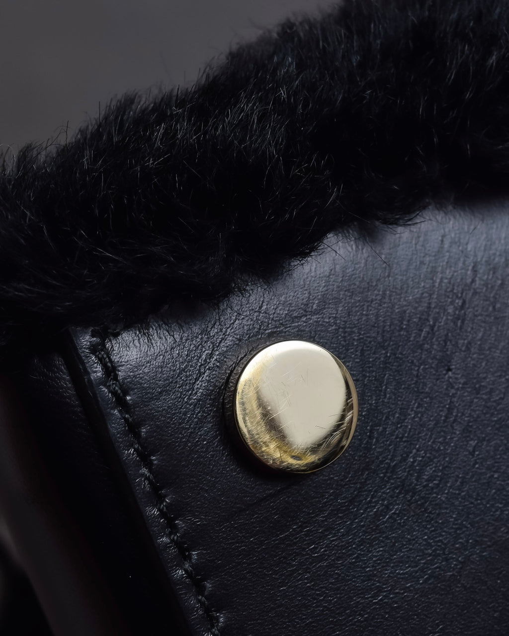 "BALENCIAGA" Padlock design shearling leather bag