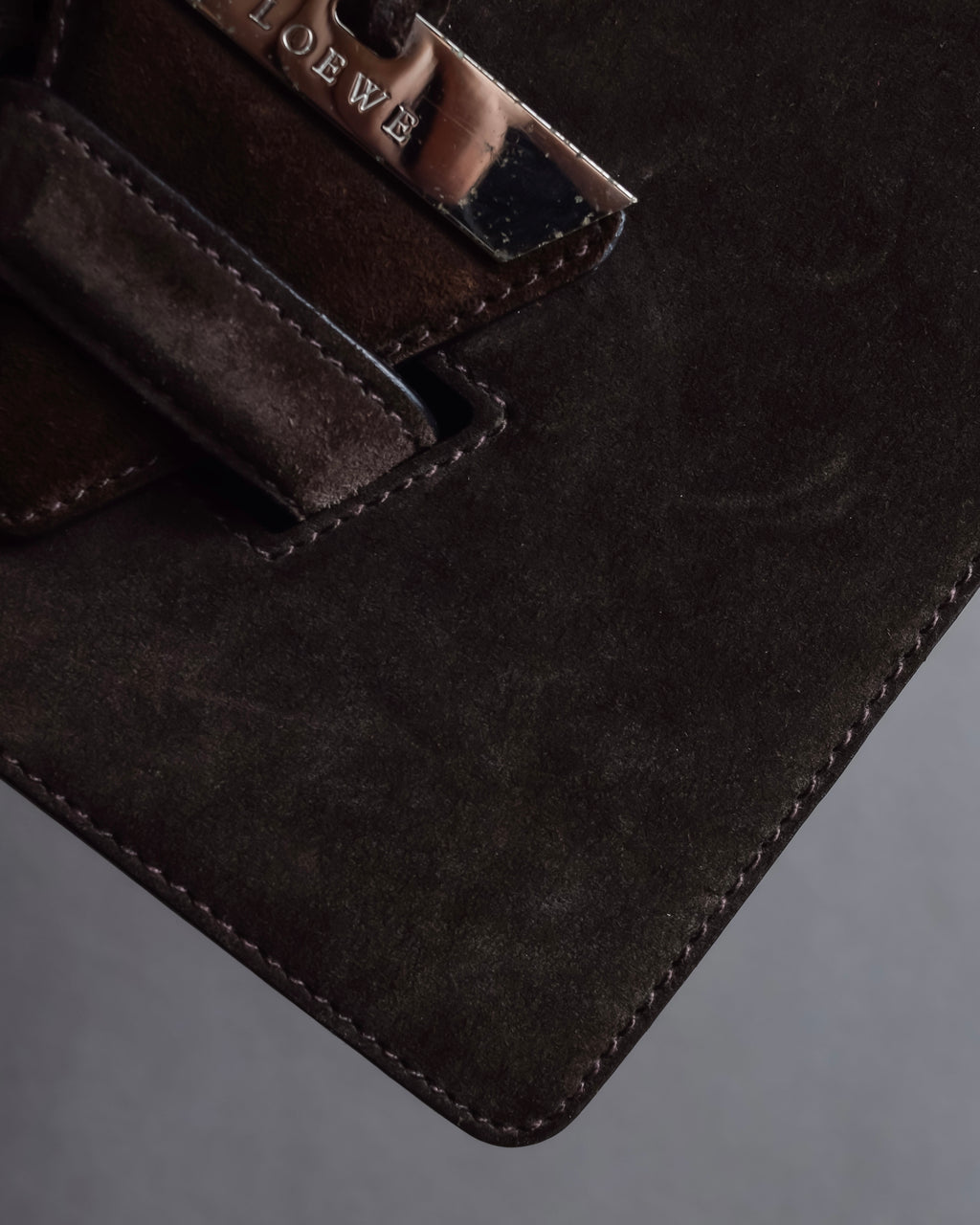 "LOEWE" Textured suede panel barcelona shoulder bag