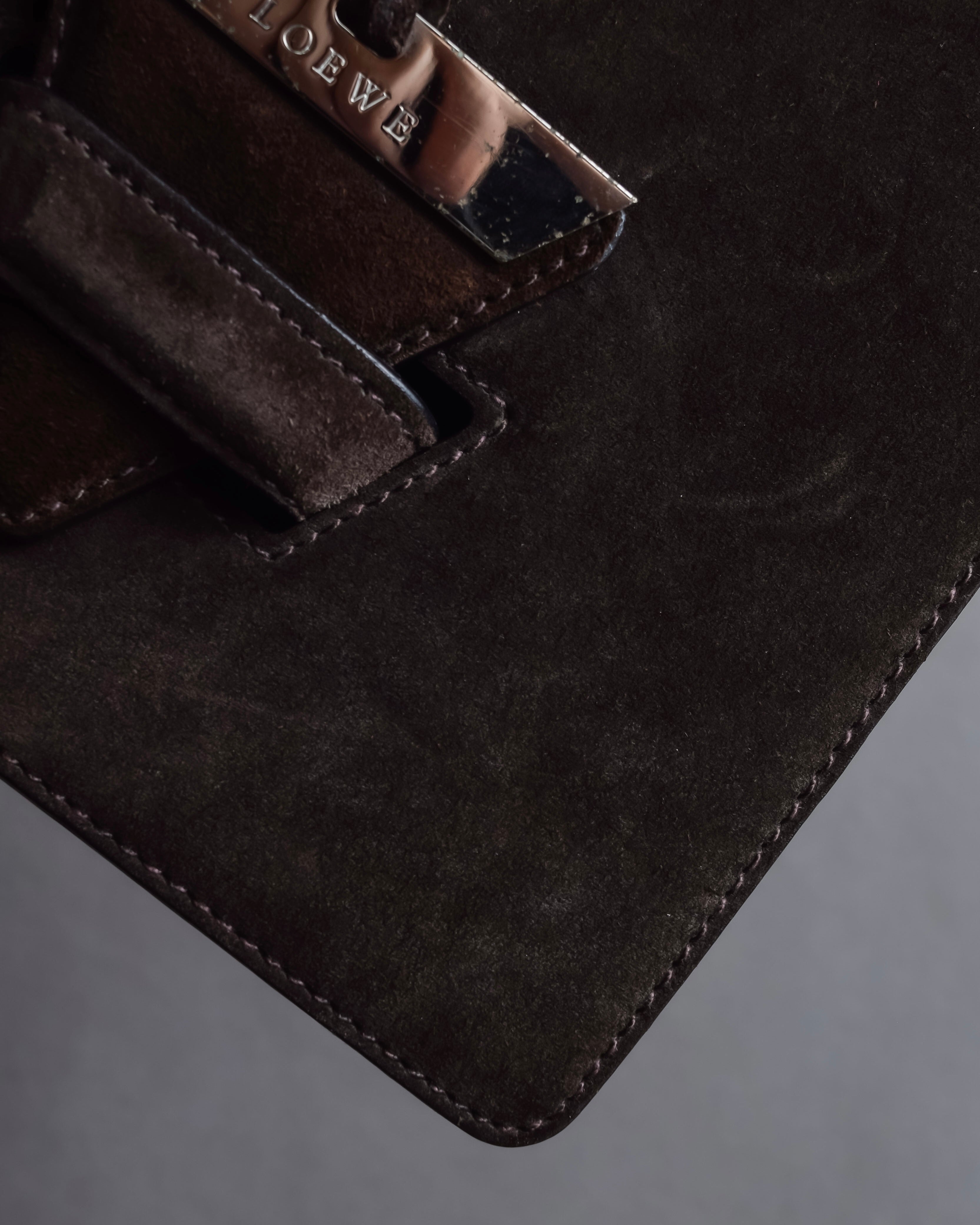"LOEWE" Textured suede panel barcelona shoulder bag