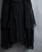 "MCQ Alexander McQueen" 06-10's Puffed sleeve gathered georgette long dress