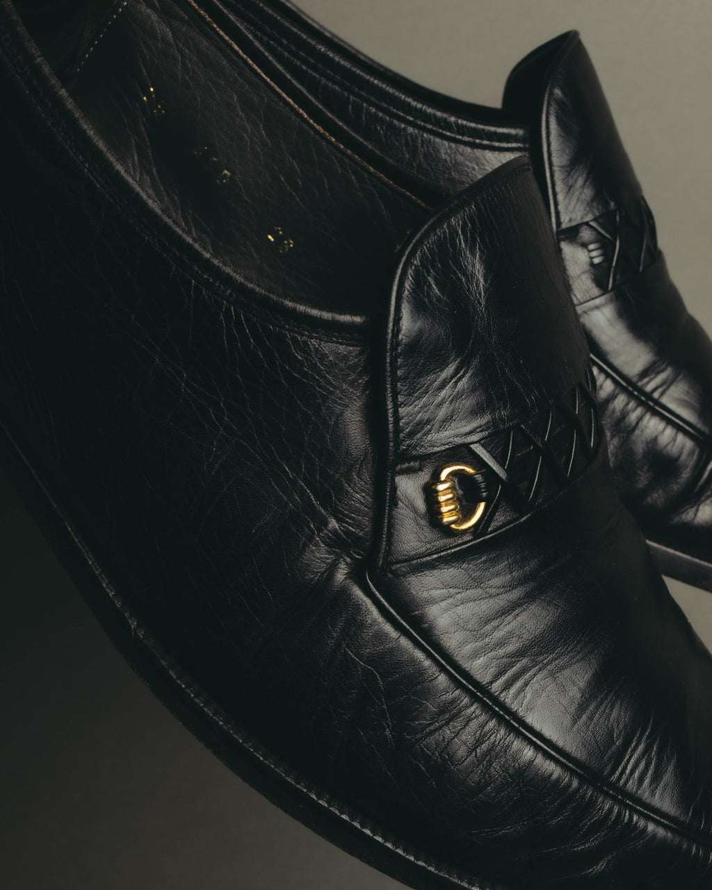 "Christian Dior" 80's-90's Braided leather loafers
