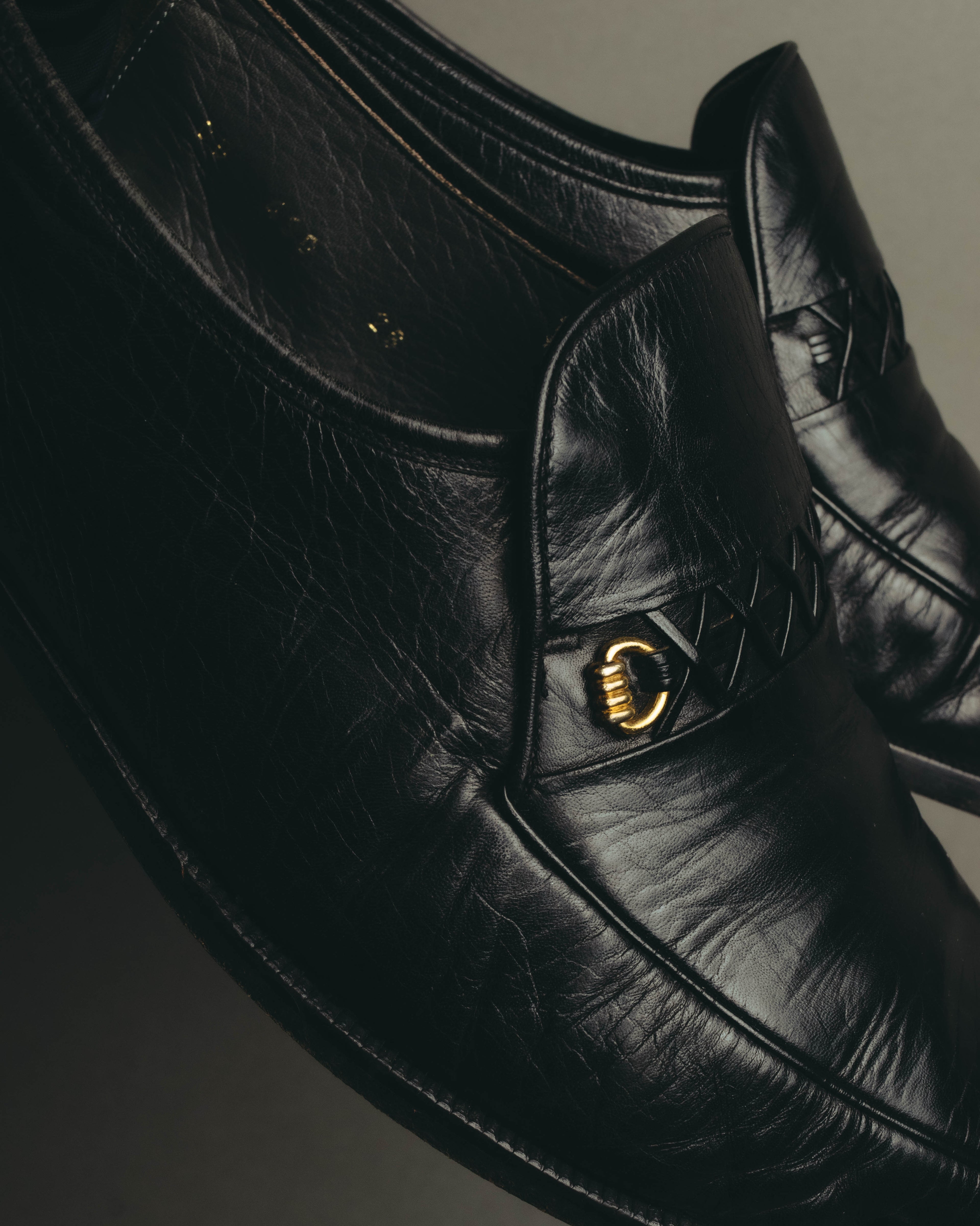 "Christian Dior" 80's-90's Braided leather loafers
