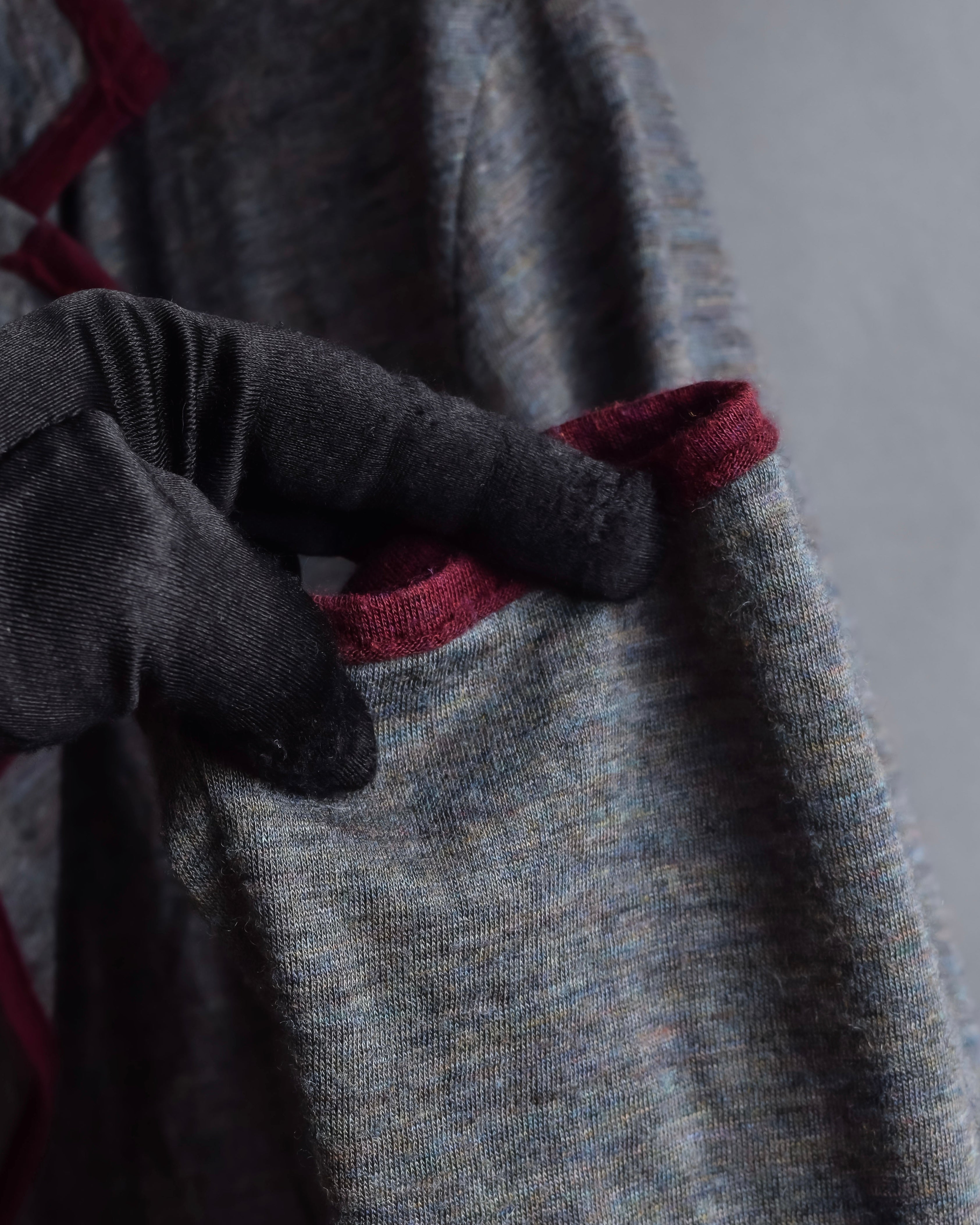 "Vivienne Westwood MAN" Bordeaux piping design draped tailored jacket