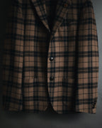 "LARDINI" Checked three-button soft-shoulder tailored jacket