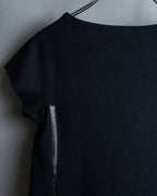 "GUCCI" Leather piping design box sleeve T-shirt