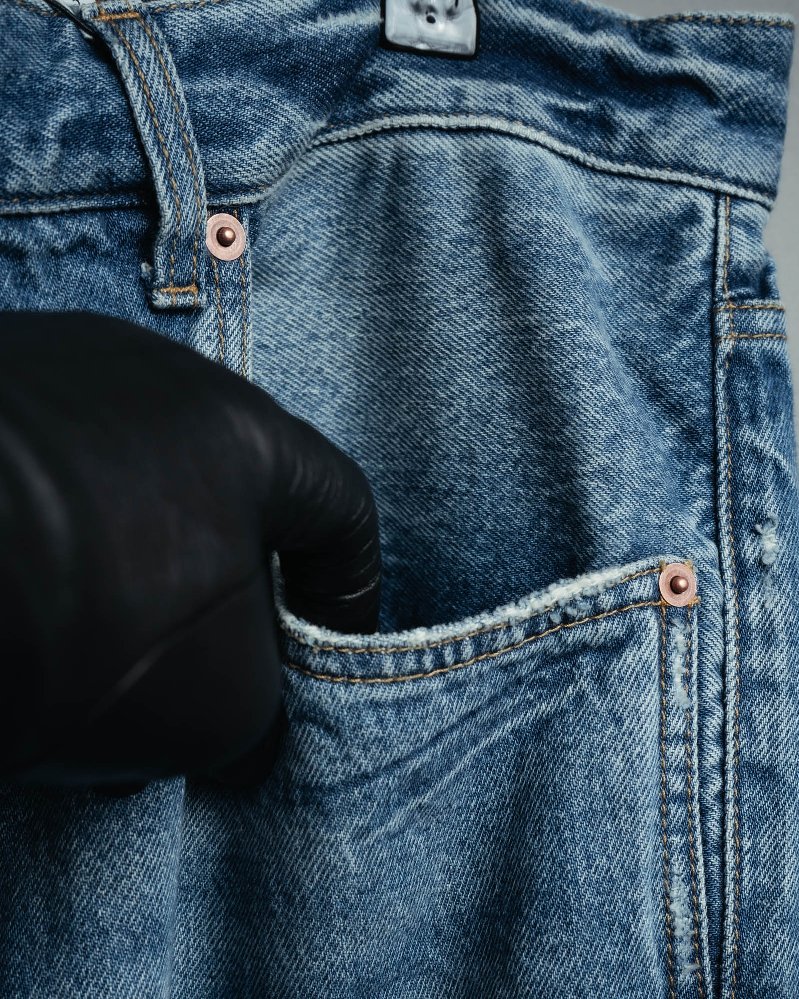 -SPECIAL- “SAINT LAURENT” 2023’s Long extreme baggy faded denim jeans