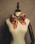 "GUCCI" Late 70's-early 90's oriental motif silk scarf