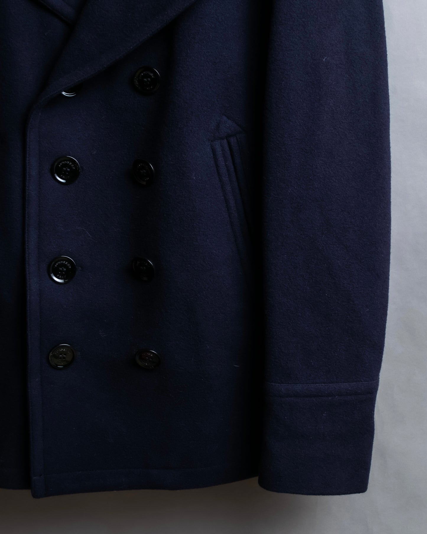 "BURBERRY BRIT" Double breasted wool melton pea coat