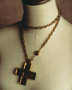 –SPECIAL– "CHANEL" 80's Gripoix Byzantine cross pendant necklace