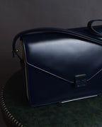 "LOEWE" Anagram logo engraved bicolor leather square bag