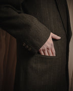 "Yves Saint Laurent diffusion hommes" 80’s-90’s structured glitter pinstripe wool suit set-up