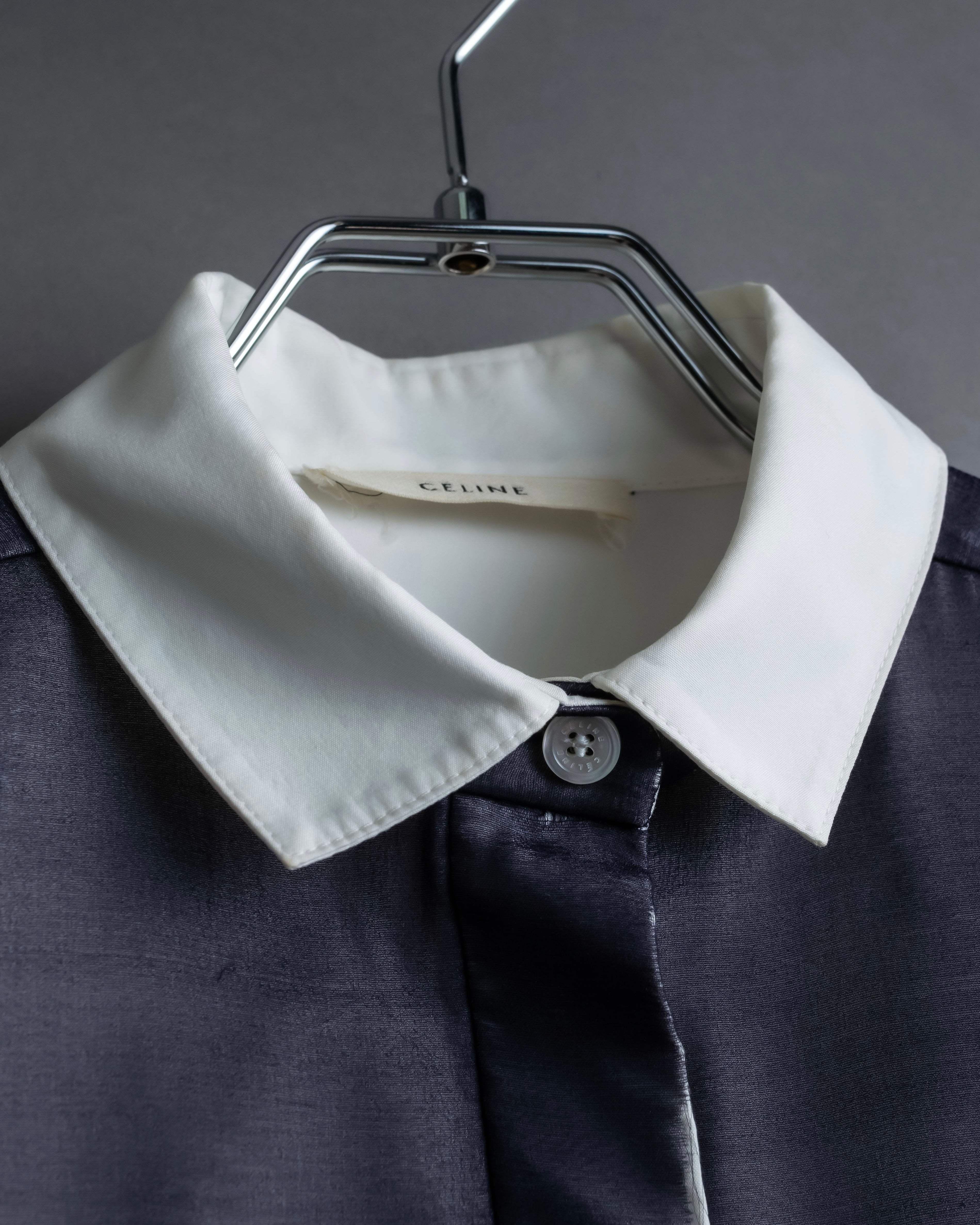 "CELINE" Combination color dress shirt