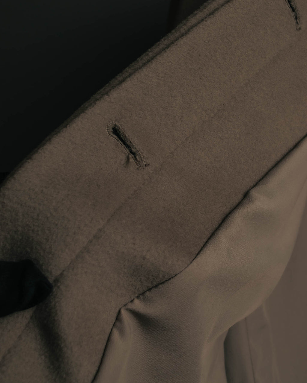 -SPECIAL- "FENDI" 90's-00's Cashmere blend long coat with leather contrast