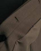 -SPECIAL- "FENDI" 90's-00's Cashmere blend long coat with leather contrast